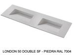 Plan vasque double lavabo, sur mesure : L 120 à 201 x P 40 à 51 cm, finition lisse, 10 couleurs au choix, Anti bactérien, résine Akrytan® teinté dans la masse, Livraison Offerte.